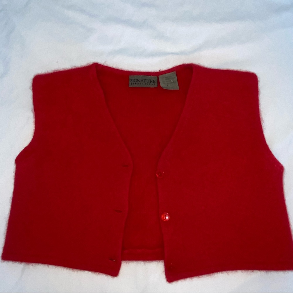 cropped fuzzy vest